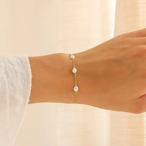 pärla armband i förgyllt silver