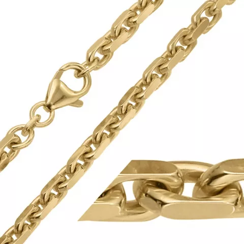 BNH Anker facet armband i 14 karat guld 18,5 cm x 4,5 mm