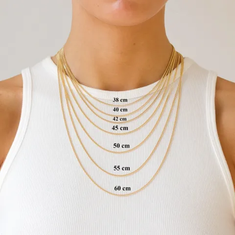 BNH panzerhalskedja i 8 karat guld 50 cm x 5,3 mm