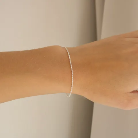 BNH Anker facet armband i silver 18,5 cm x 1,3 mm