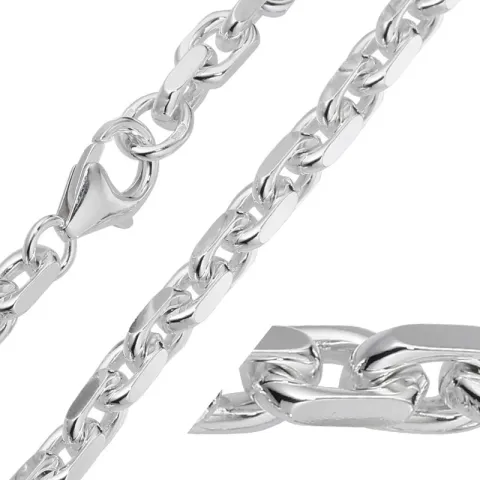 BNH anker facet halskedja i silver 40 cm x 6,5 mm