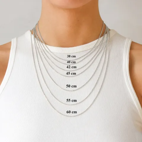 BNH anker facet halskedja i silver 40 cm x 6,5 mm