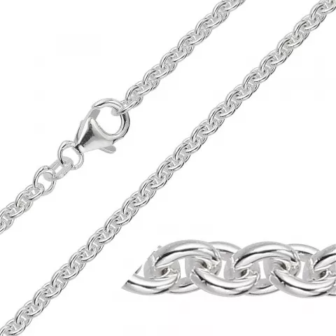 BNH Anker runda halsband i silver 38 cm x 2,3 mm