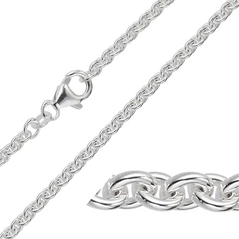 BNH Anker runda halsband i silver 38 cm x 2,3 mm