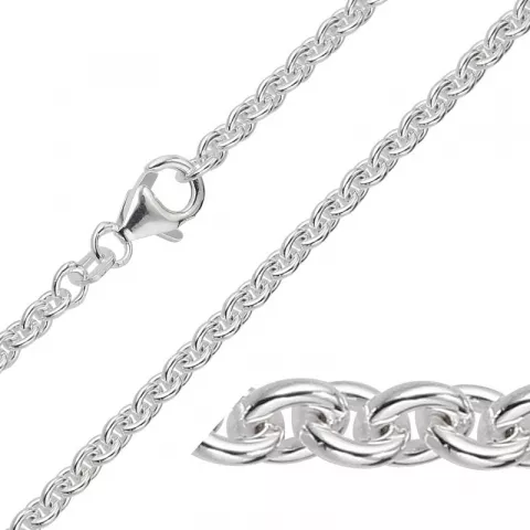 BNH Anker runda halsband i silver 38 cm x 2,9 mm