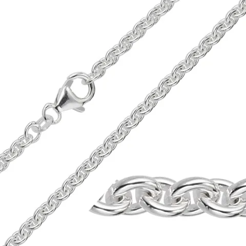 BNH Anker runda halsband i silver 45 cm x 4,0 mm