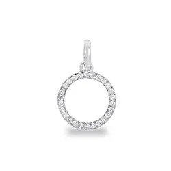 Runt diamantberlocker i 14 carat vitguld 0,09 ct