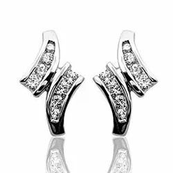 diamant örhängestift i 14 karat vitguld med diamant 