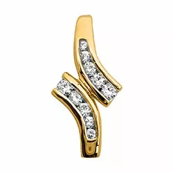Trendig diamantberlocker i 14  carat guld 0,10 ct
