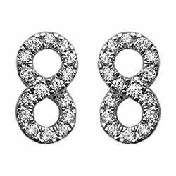 infinity diamant örhängestift i 14 karat vitguld med diamant 