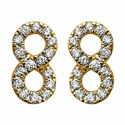 infinity diamant örhängestift i 14 karat guld med diamant 
