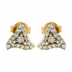 trekantigt diamant örhängestift i 14 karat guld med diamant