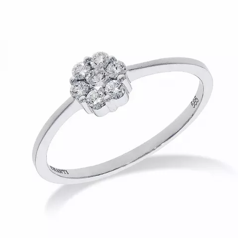 blommor diamant ring i 14  karat vitguld 0,25 ct