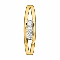 Långt diamantberlocker i 14 carat guld 0,10 ct
