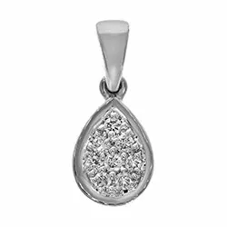 Droppformad diamant hängen i 14 carat vitguld 0,07 ct