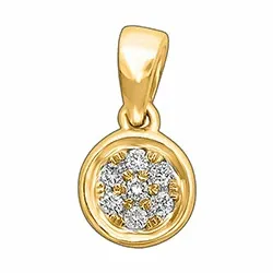 runt diamantberlocker i 14  carat guld 0,06 ct