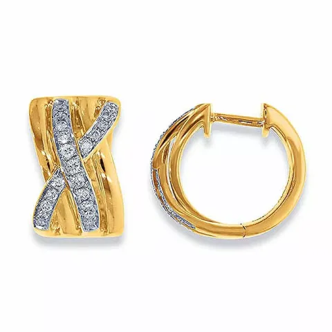 Vita diamant creol i 14 karat guld och vitguld med diamanter 