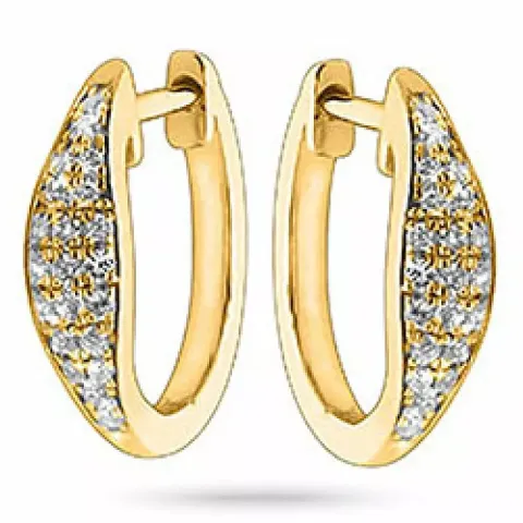 diamant creol i 14 karat guld med diamant