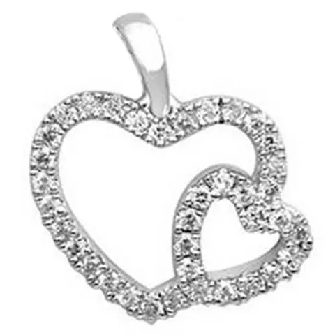 Hjärta diamantberlocker i 14  carat vitguld 0,29 ct