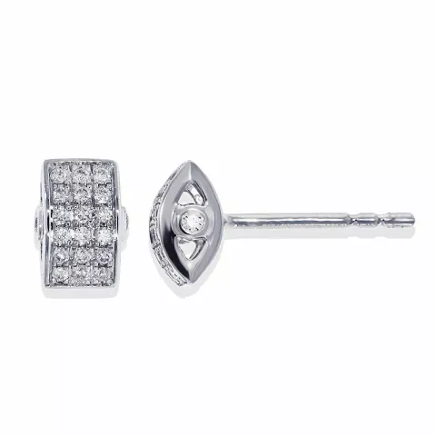 fyrkantigt diamant örhängestift i 14 karat vitguld med diamant 