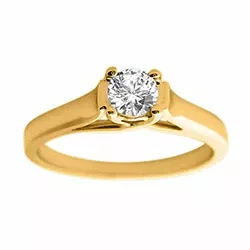 äkta  diamant ring i 14  karat guld 0,10 ct