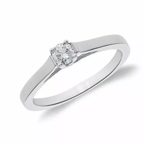 Äkta diamantring i 14 karat vitguld 0,10 ct