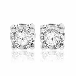 diamant örhängestift i 14 karat vitguld med diamant