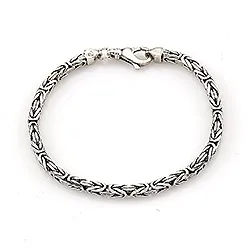 kungalänk armband i oxiderat sterlingsilver 20 cm x 3,7 mm