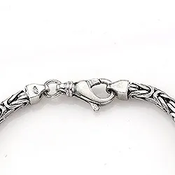 kungalänk armband i oxiderat sterlingsilver 20 cm x 3,7 mm