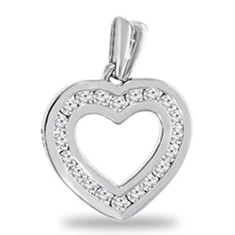 hjärta diamant hängen i 14  carat vitguld 0,20 ct
