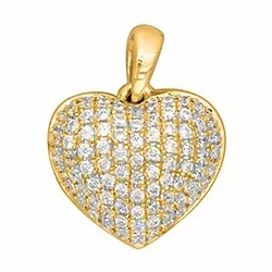 Trendig hjärta diamantberlocker i 14  carat guld 0,30 ct