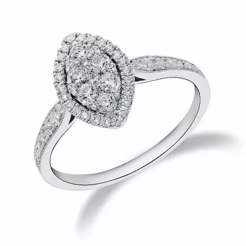droppformad diamant ring i 14  karat vitguld 0,51 ct