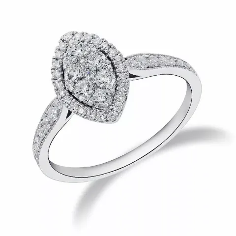droppformad diamant ring i 14 karat vitguld 0,51 ct