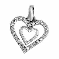 hjärta diamantberlocker i 14  carat vitguld 0,13 ct