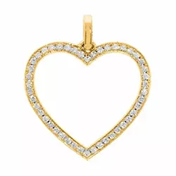 hjärta diamantberlocker i 14  carat guld 0,23 ct