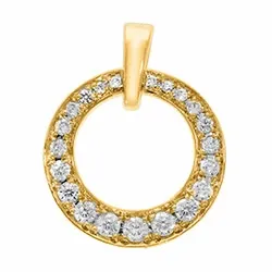 runt diamantberlocker i 14 carat guld 0,17 ct