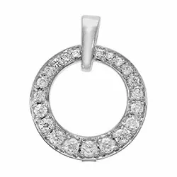 runt diamantberlocker i 14  carat vitguld 0,17 ct