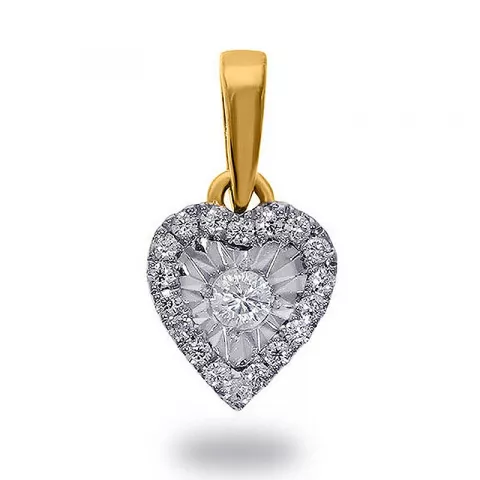 vit diamant hängen i 14  carat guld- och vitguld 0,08 ct