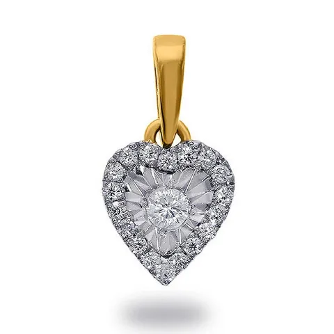 vit diamant hängen i 14 carat guld- och vitguld 0,08 ct