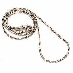 kort foxtailkedja i oxiderat sterlingsilver 38 cm x 1,7 mm