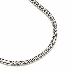 kort foxtailkedja i oxiderat sterlingsilver 38 cm x 1,7 mm
