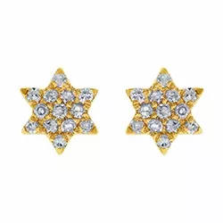 Stjärna diamant örhängestift i 14 karat guld med diamanter 
