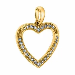 hjärta diamant hängen i 14  carat guld 0,09 ct