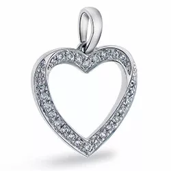 hjärta diamantberlocker i 14  carat vitguld 0,09 ct