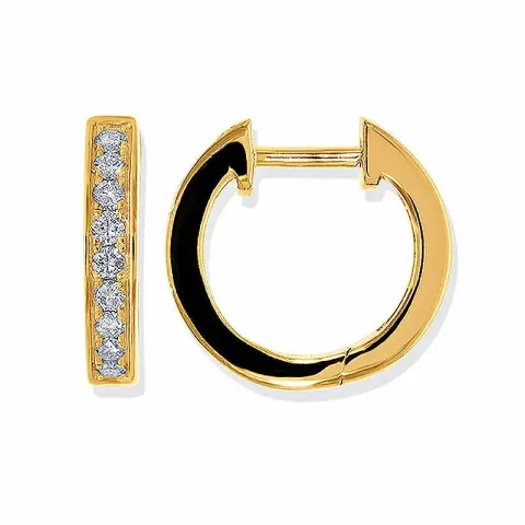 12 mm diamant creol i 14 karat guld med diamant