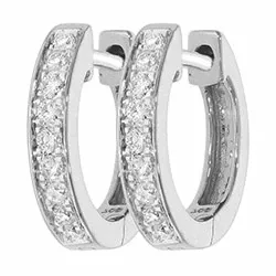 12 mm diamant creol i 14 karat vitguld med diamant