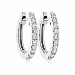 14 mm diamant creol i 14 karat vitguld med diamant