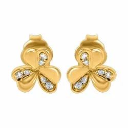 blommor diamant örhängestift i 14 karat guld med diamant 
