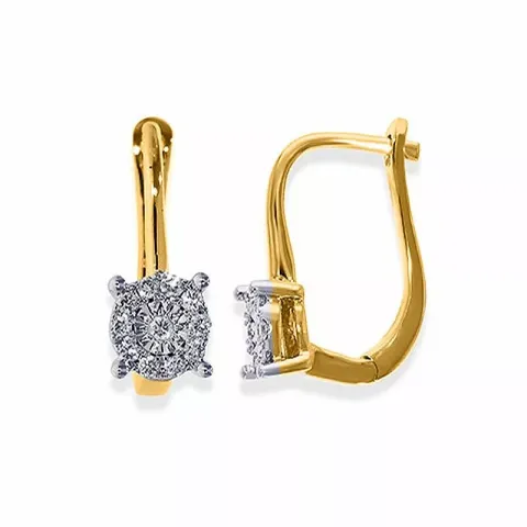 diamant creol i 14 karat guld med diamant
