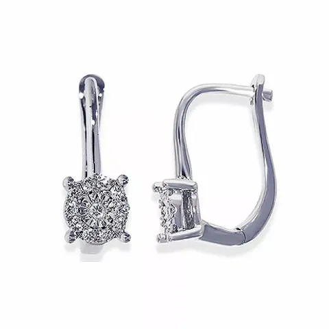 Smycke diamant örhängen i 14 karat vitguld med diamanter 